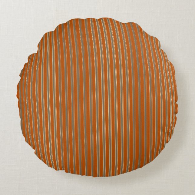 Almofada Redonda Stripes Beige Orange (Frente)