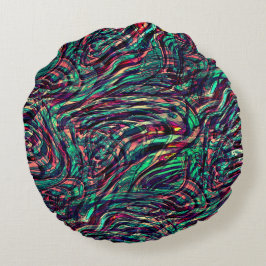 Almofada Redonda Stripes ou loops retorcidos que falham ao passar