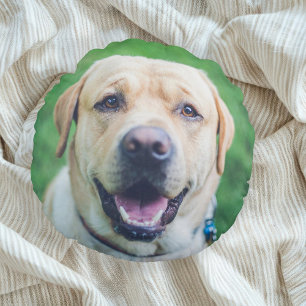 Almofada Redonda Sua Fotografia do Cão Personalizada