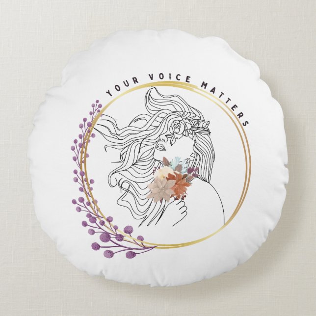 Almofada Redonda Sua Voz Importa (Frente)