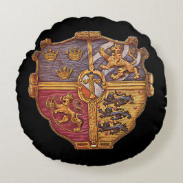 Almofada Redonda Suecia de armas antigas da Casaco