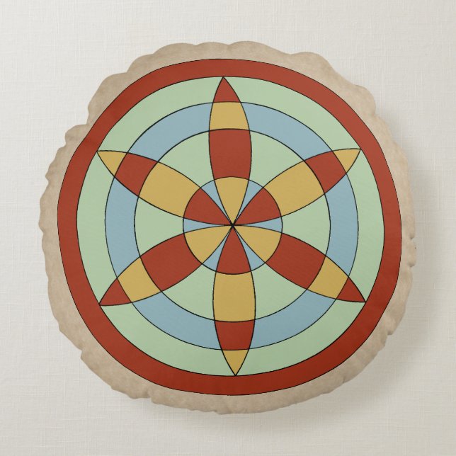 Almofada Redonda Suffolk Hexafoil (Daisy Wheel) (Frente)