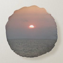 Almofada Redonda Sunset no Travesseiro da Ronda do Mar