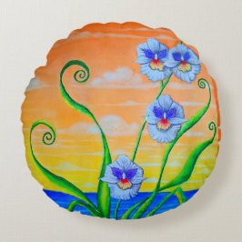 Almofada Redonda Sunset Orquídeo