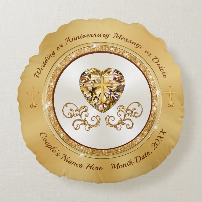 Almofada Redonda Surpreendente Presente de Casamento Cristão Person (Frente)