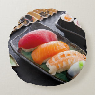Almofada Redonda Sushi e rolos