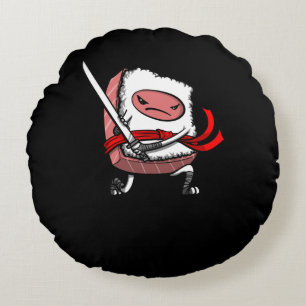 Almofada Redonda Sushi Samurai Ninja Kawaii Comida japonesa