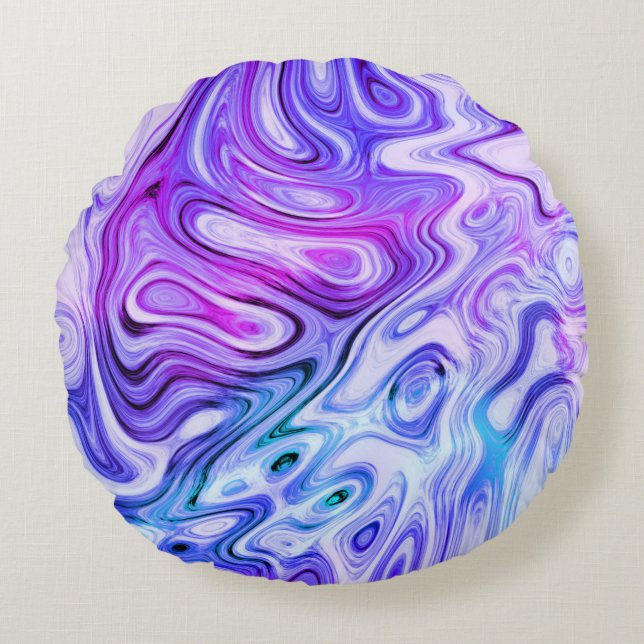 Almofada Redonda sussurro fantasma, pastel marmoreado: (Frente)