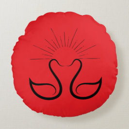 Almofada Redonda Swans Round Travesseiro