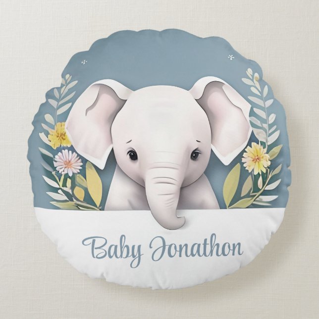 Almofada Redonda Sweet Baby Elephant (Frente)