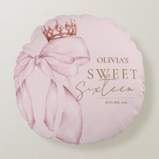 Almofada Redonda Sweet Sixteen Blush Pink Cute