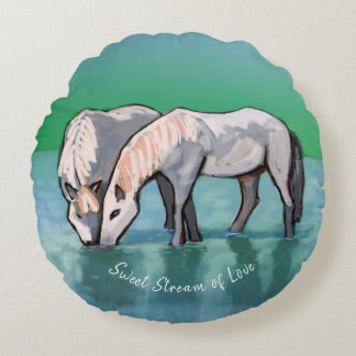 Almofada Redonda Sweet Stream of Love Travesseiro decorativo