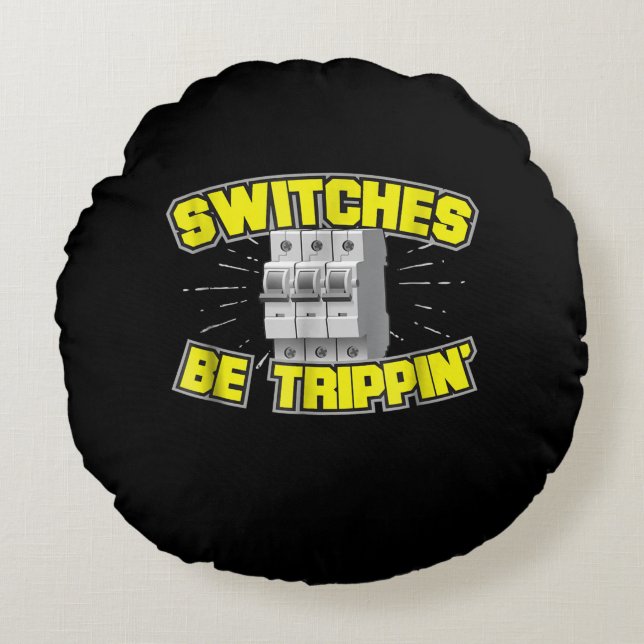 Almofada Redonda Switches Sejam Presente Elétrico Trippin (Frente)