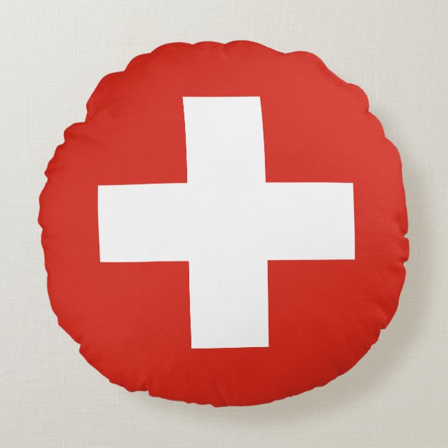 Almofada Redonda Switzerland Flag (Frente)