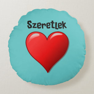 Almofada Redonda Szeretlek - eu te amo no Hungarian