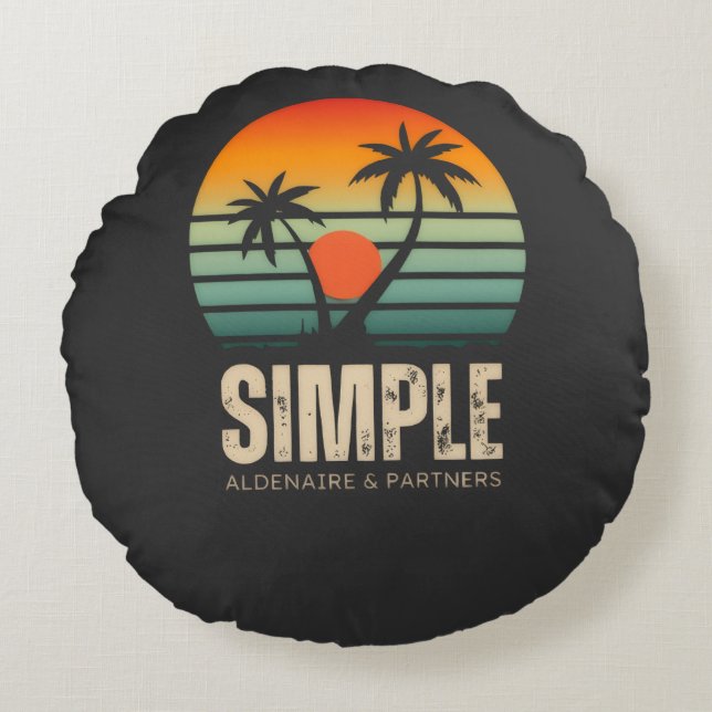 Almofada Redonda T-shirt Simple Sunset - Tropical vibes design (Frente)