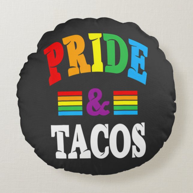 Almofada Redonda Tacos Orgulho Lgbt (Frente)