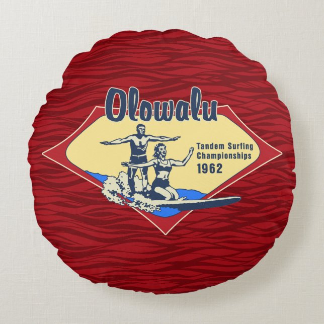 Almofada Redonda Tandem Surfing Havaiana Surf (Frente)