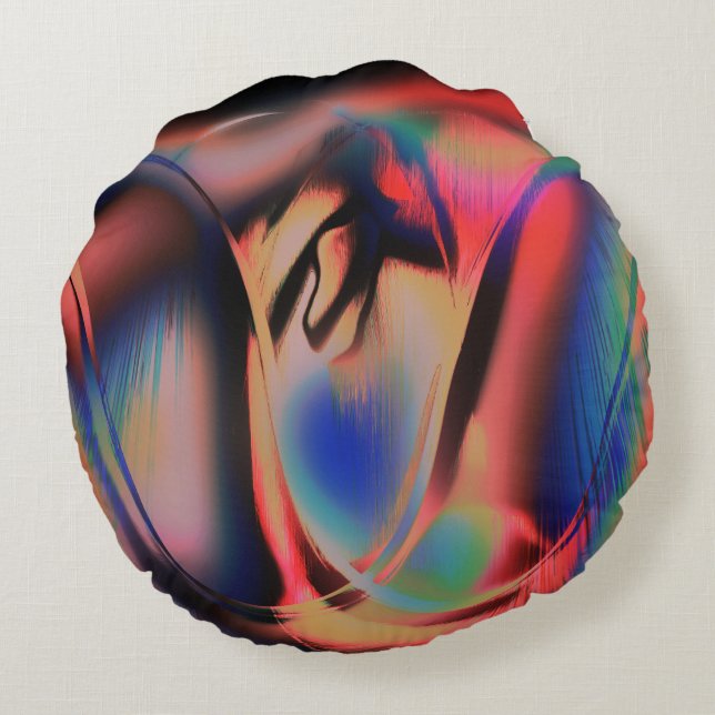 Almofada Redonda Tarde artificial, estilo de pele inflada (Verso)