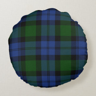 Almofada Redonda Tartan de Blackwatch e Polignac Toile