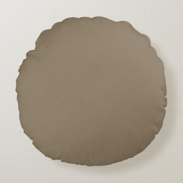 Almofada Redonda Taupe Solid Color, Cushion, Simple, Netral, Modern (Frente)