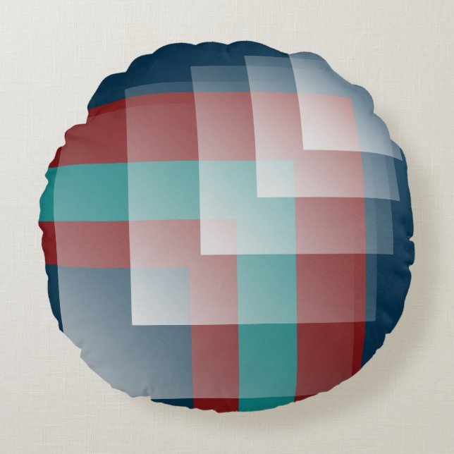 Almofada Redonda Teal burgundy azul (Frente)