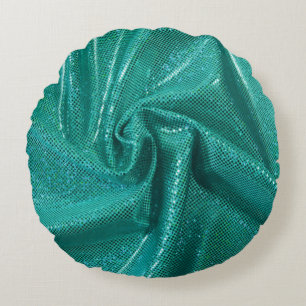 Almofada Redonda Teal de brilho de sequin