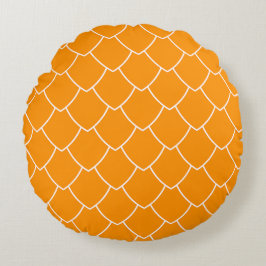 Almofada Redonda 🧡 Tecido estampado de vieira laranja