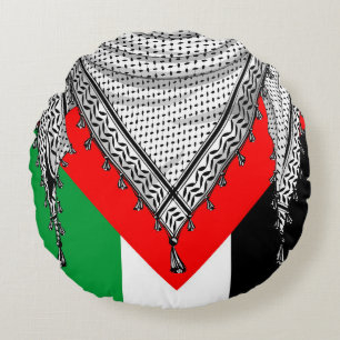 Almofada Redonda Tecido Tradicional do Keffiyeh Scarf Palestino