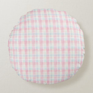 Almofada Redonda Tecido Xadrez Pastel de Páscoa – Fofo