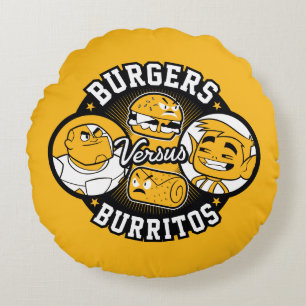 Almofada Redonda Teen Titans Go! Burgers Versus Burritos
