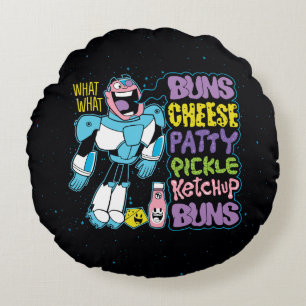Almofada Redonda Teen Titans Go! Cyborg Burger Rap