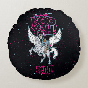 Almofada Redonda Teen Titans Go!   Guerreiro Cyborg Riding Pegasus
