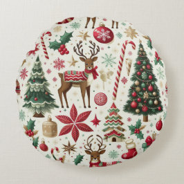 Almofada Redonda Tema de Natal