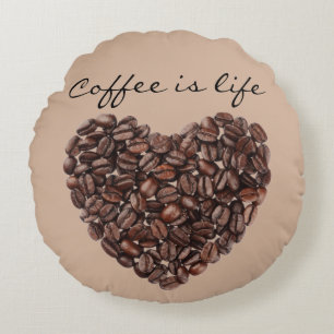 Almofada Redonda Tema do Café Beans