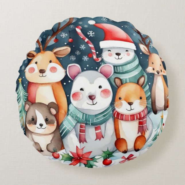 Almofada Redonda Tema natalino (Frente)