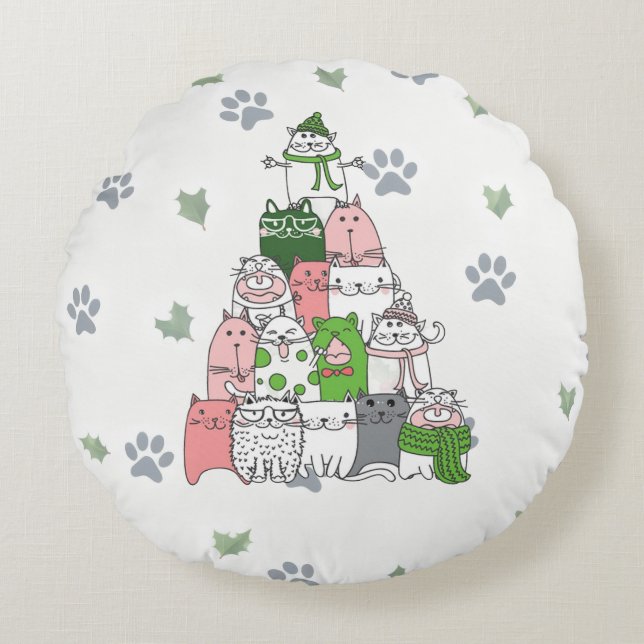 Almofada Redonda Tenha um Feliz Natal! (Frente)