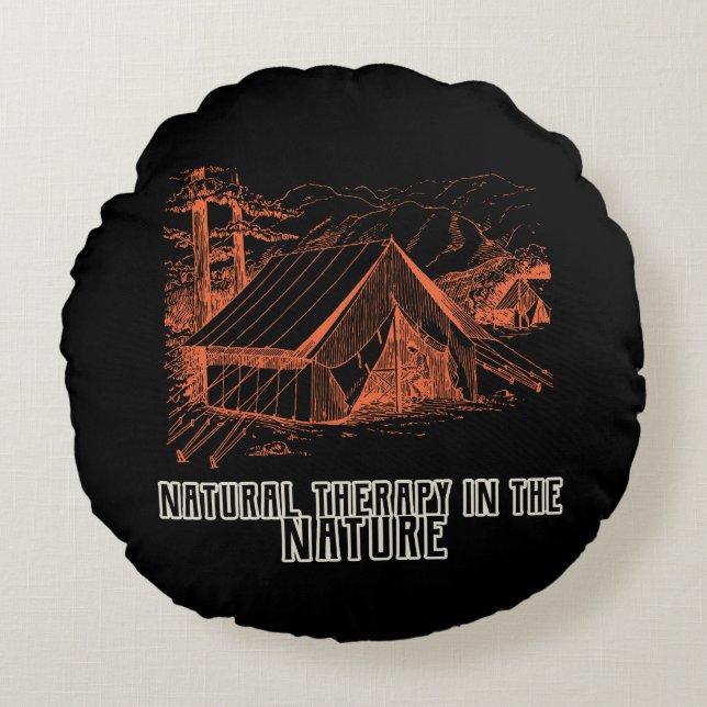 Almofada Redonda Terapia natural na natureza (Frente)