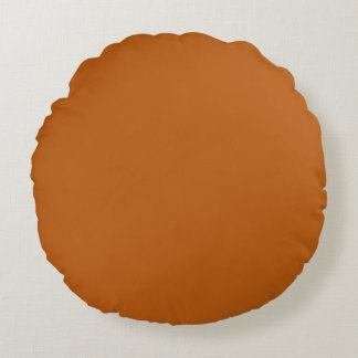 Almofada Redonda Terracota Cor Laranja Queimada Sólida