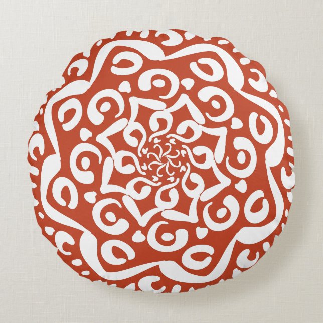 Almofada Redonda Terracotta Mandala (Frente)