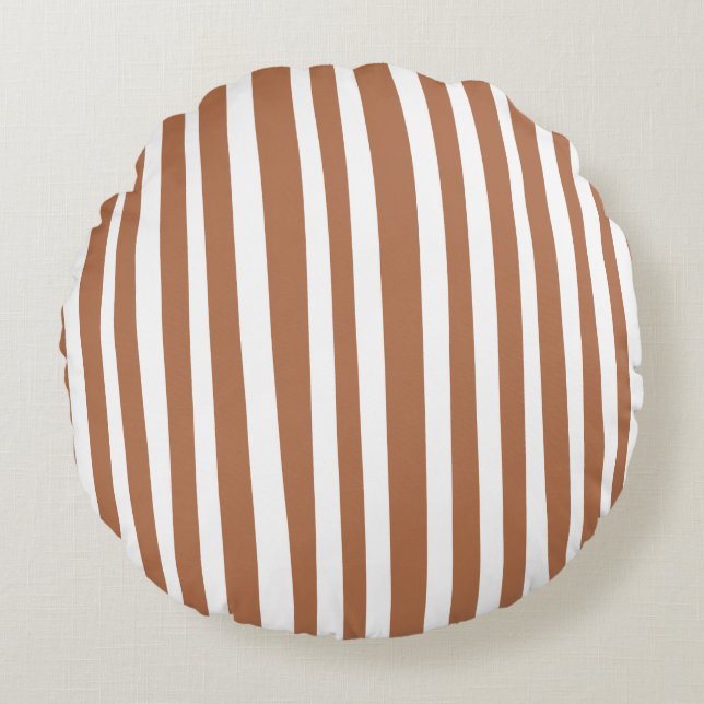 Almofada Redonda Terracotta Modern Stripes Minimalist  (Frente)