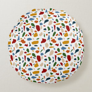 Almofada Redonda Terrazzo Pattern Colorful