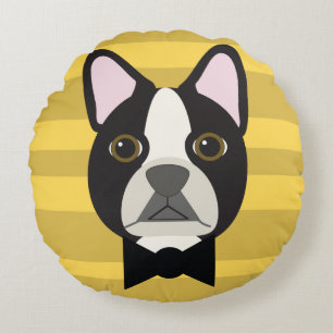 Almofada Redonda Terrier de Boston