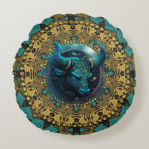 Terthy Teal Tribal Taurus Zodiac