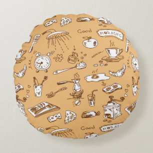 Almofada Redonda Teste padrão 2 do pequeno almoço