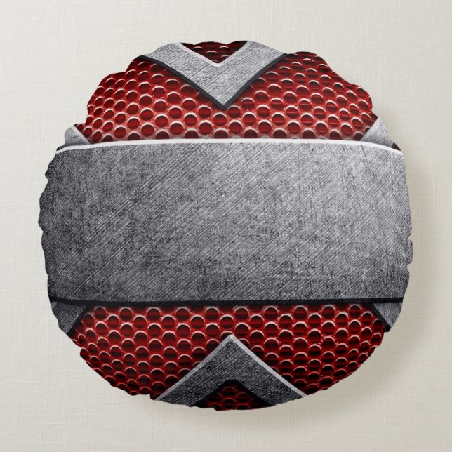 Almofada Redonda Teste padrão da placa de metal (Frente)