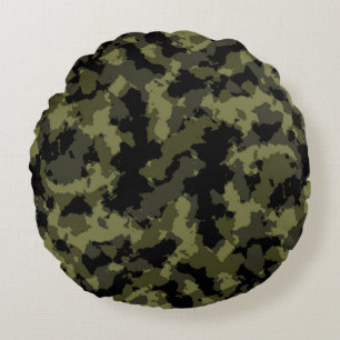 Almofada Redonda Teste padrão de Camo