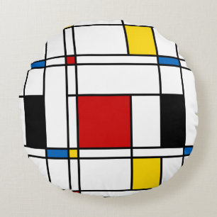 Almofada Redonda Teste padrão de de Stijl