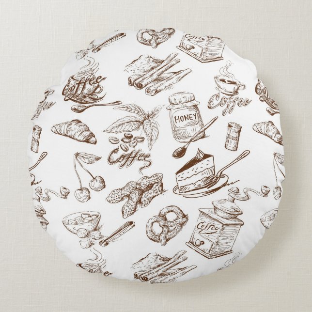 Almofada Redonda Teste padrão de papel (Frente)