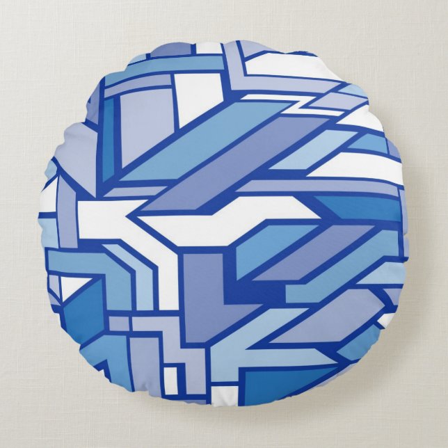 Almofada Redonda Teste padrão geométrico 2 (Frente)